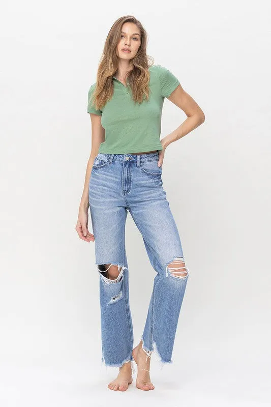 90's Vintage Super High Rise Flare Jeans