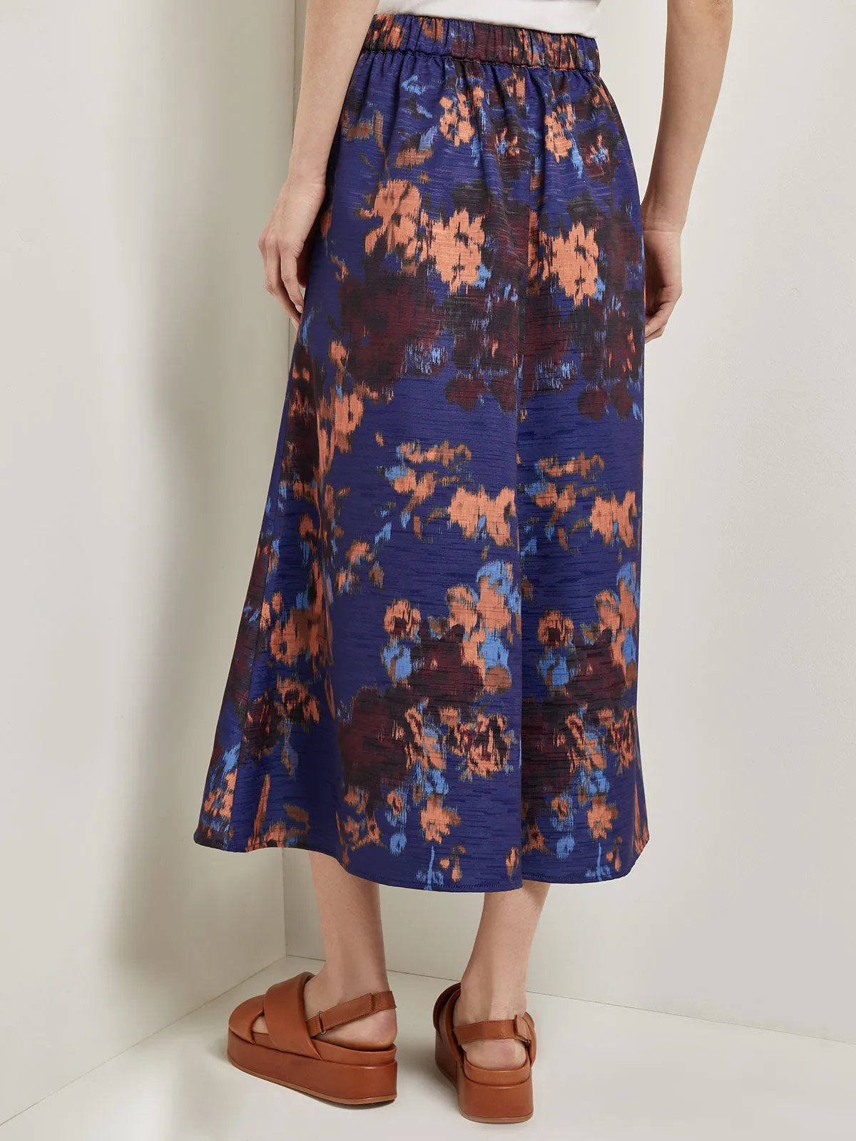 A-Line Printed Woven Maxi Skirt