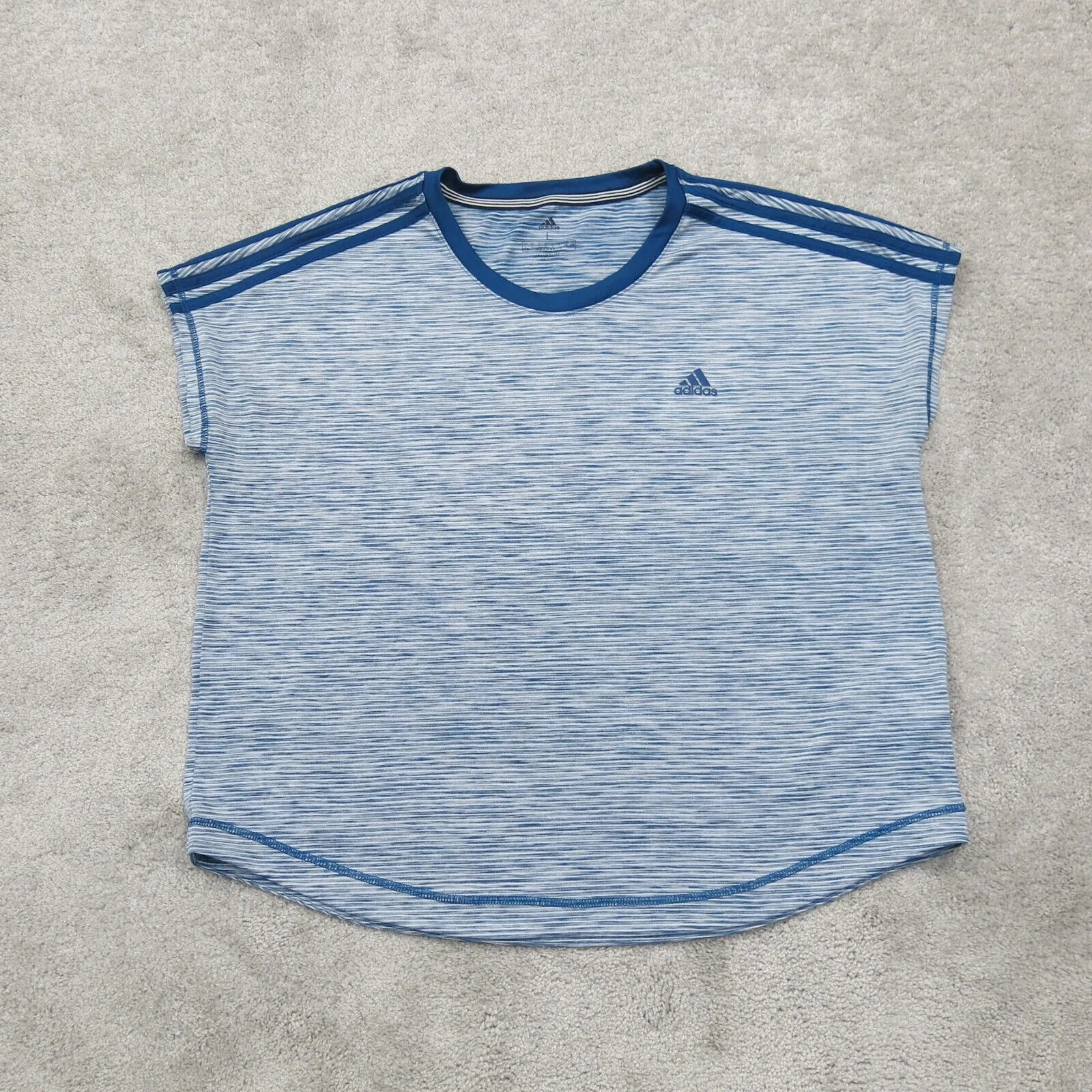 Adidas Climalite Womens Crew Neck T Shirt Sleeveless Heather Blue Size Large