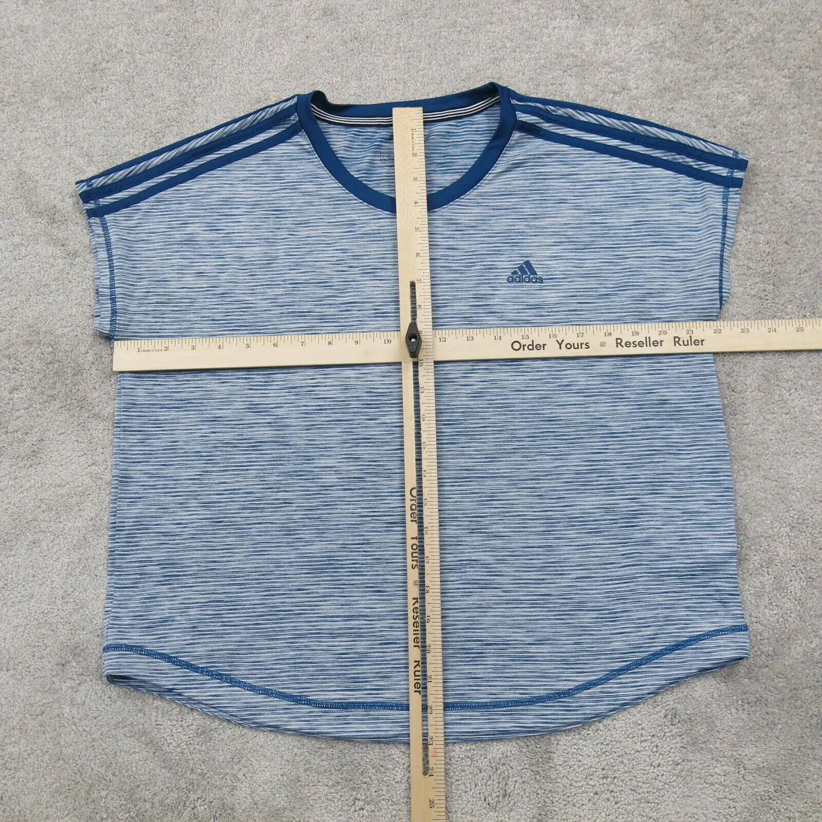 Adidas Climalite Womens Crew Neck T Shirt Sleeveless Heather Blue Size Large