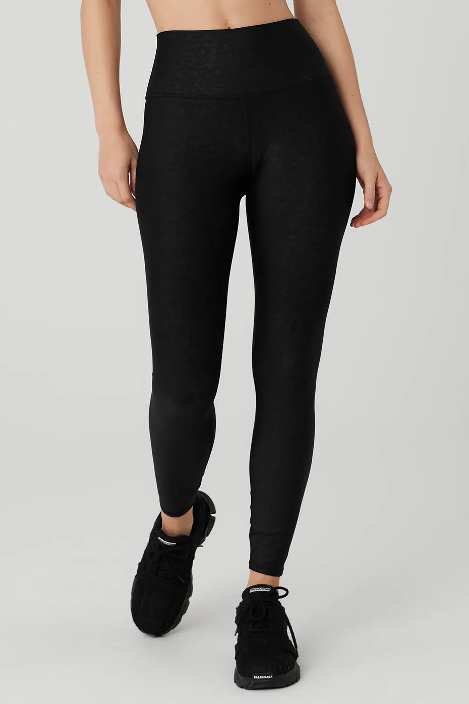 Airlift High-Waist Leopard Debossed Legging - Black