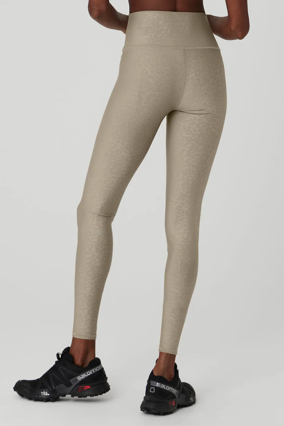 Airlift High-Waist Leopard Debossed Legging - Gravel