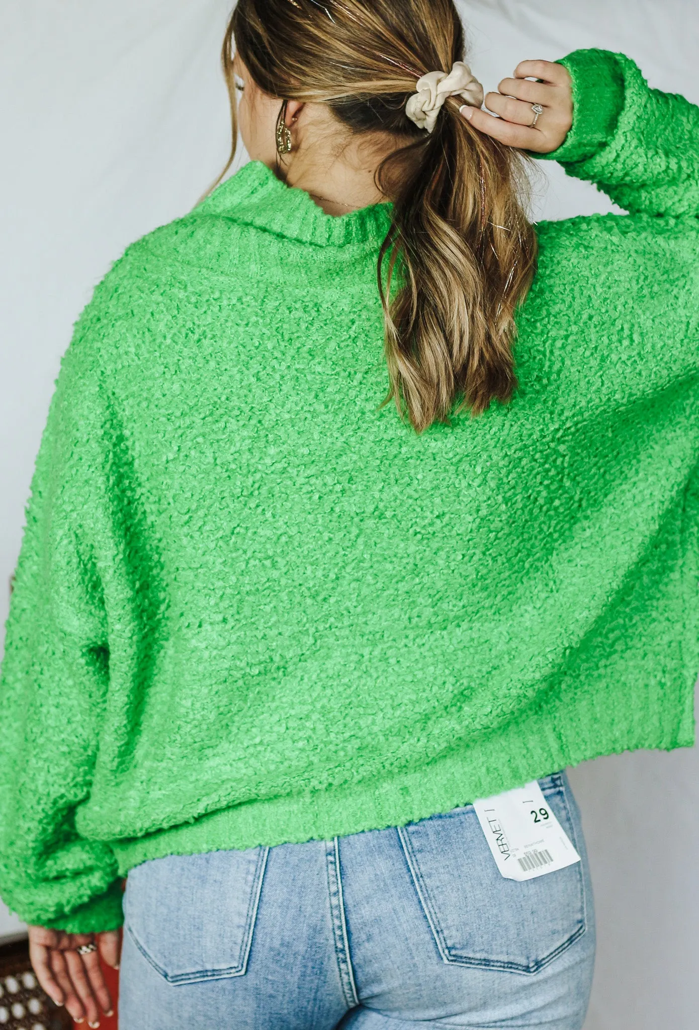 All Night Long Green Sweater