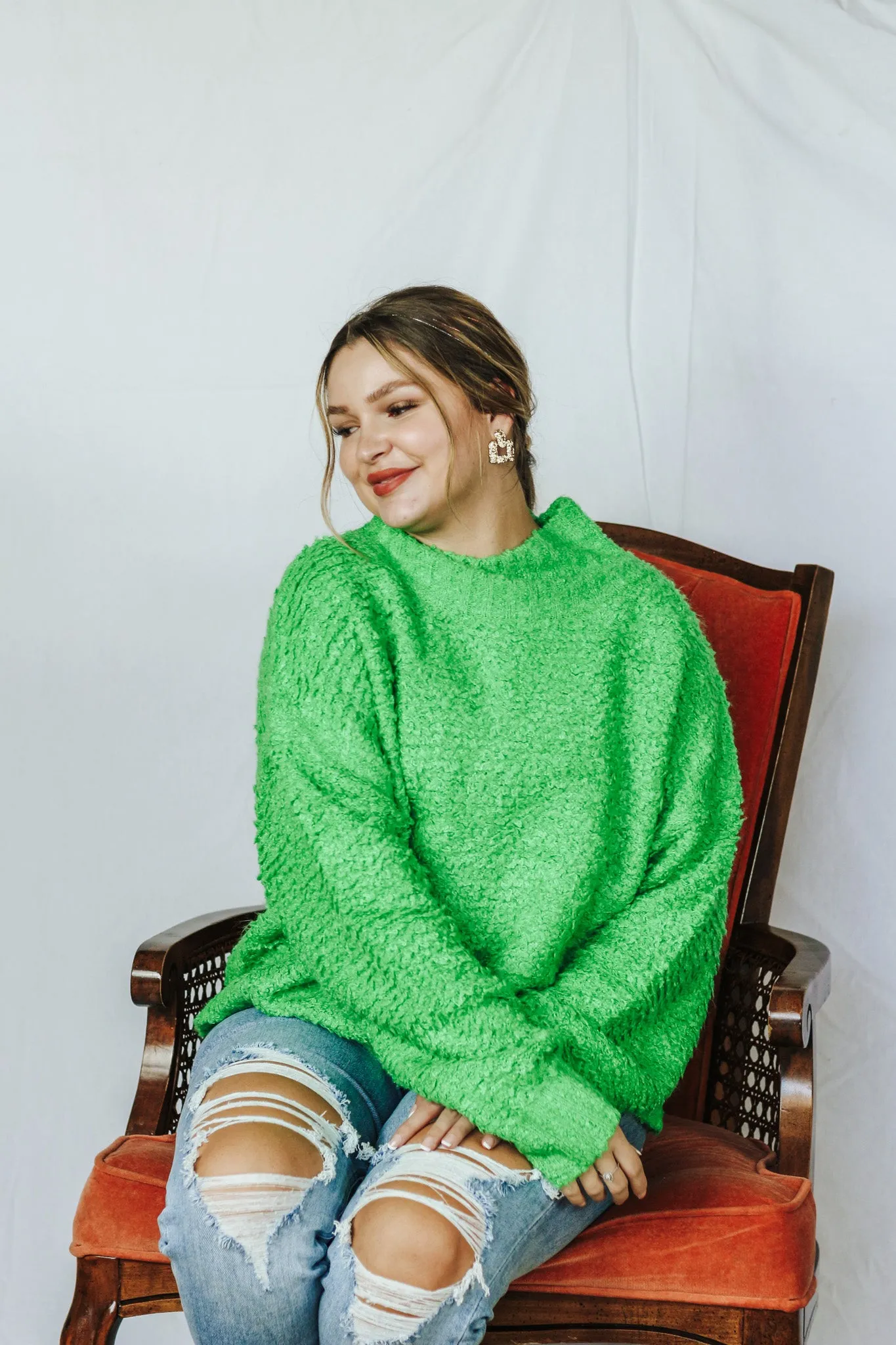 All Night Long Green Sweater