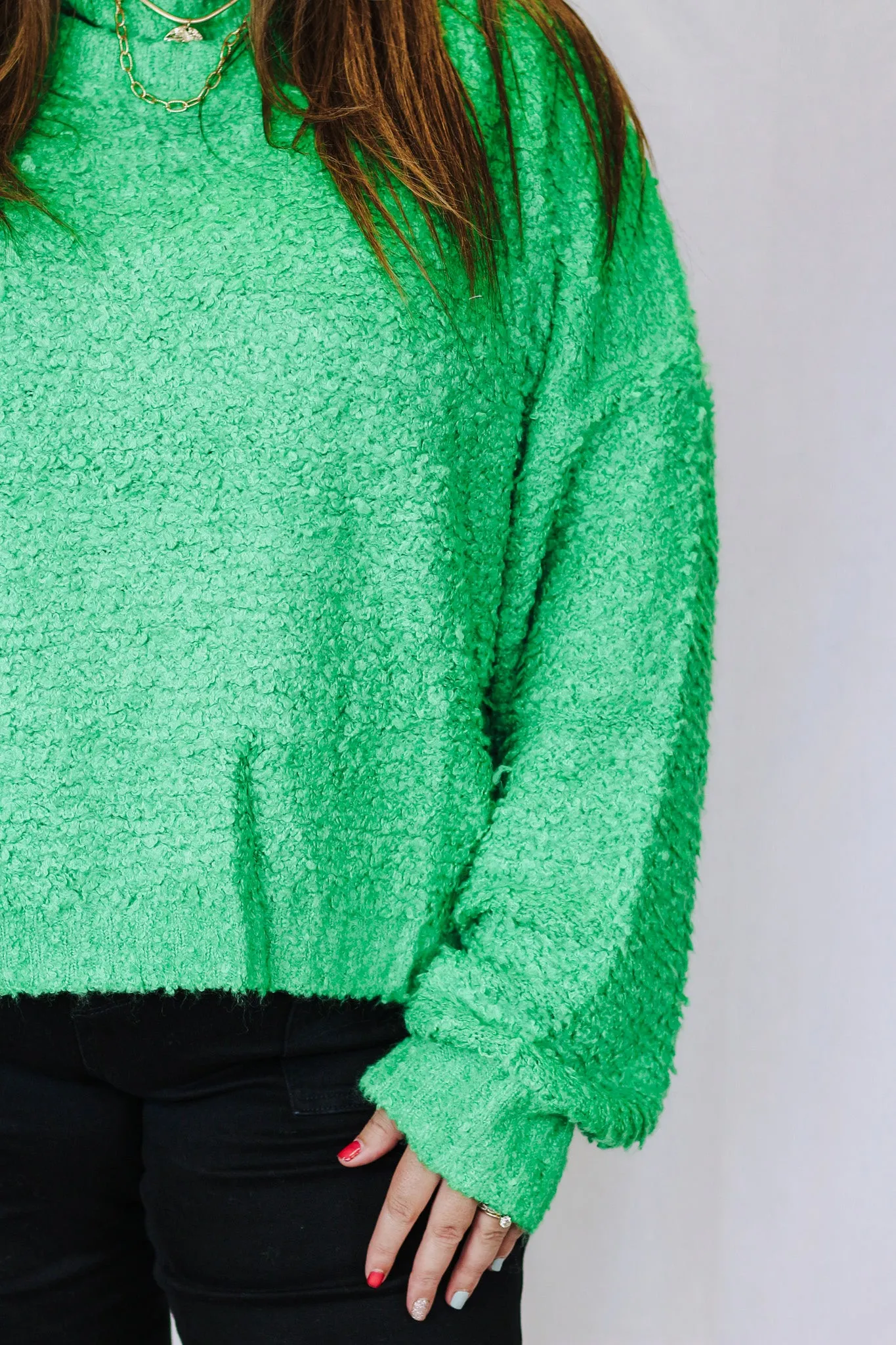 All Night Long Green Sweater