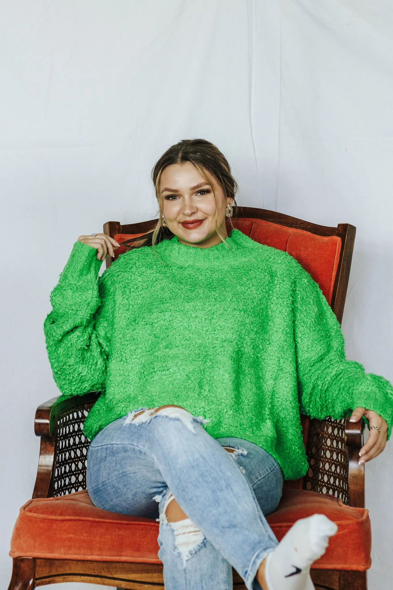 All Night Long Green Sweater