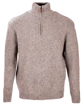 Aran Wool Zip Neck Sweater