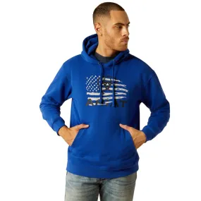 Ariat Men's Breakthru Hoodie, Surf the Web Blue