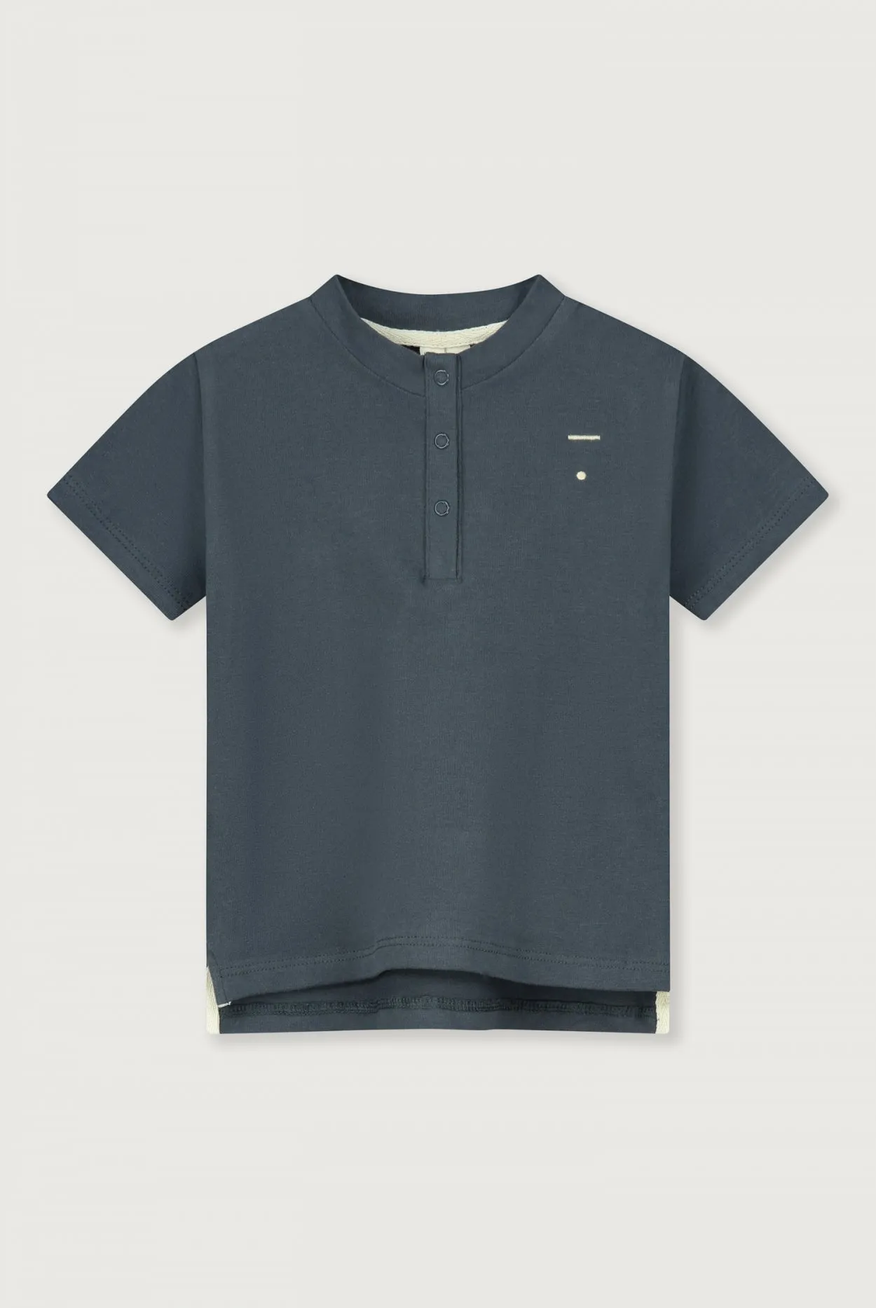 Baby S/S Henley Tee | Blue Grey