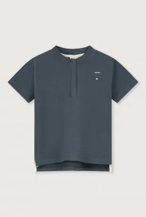 Baby S/S Henley Tee | Blue Grey