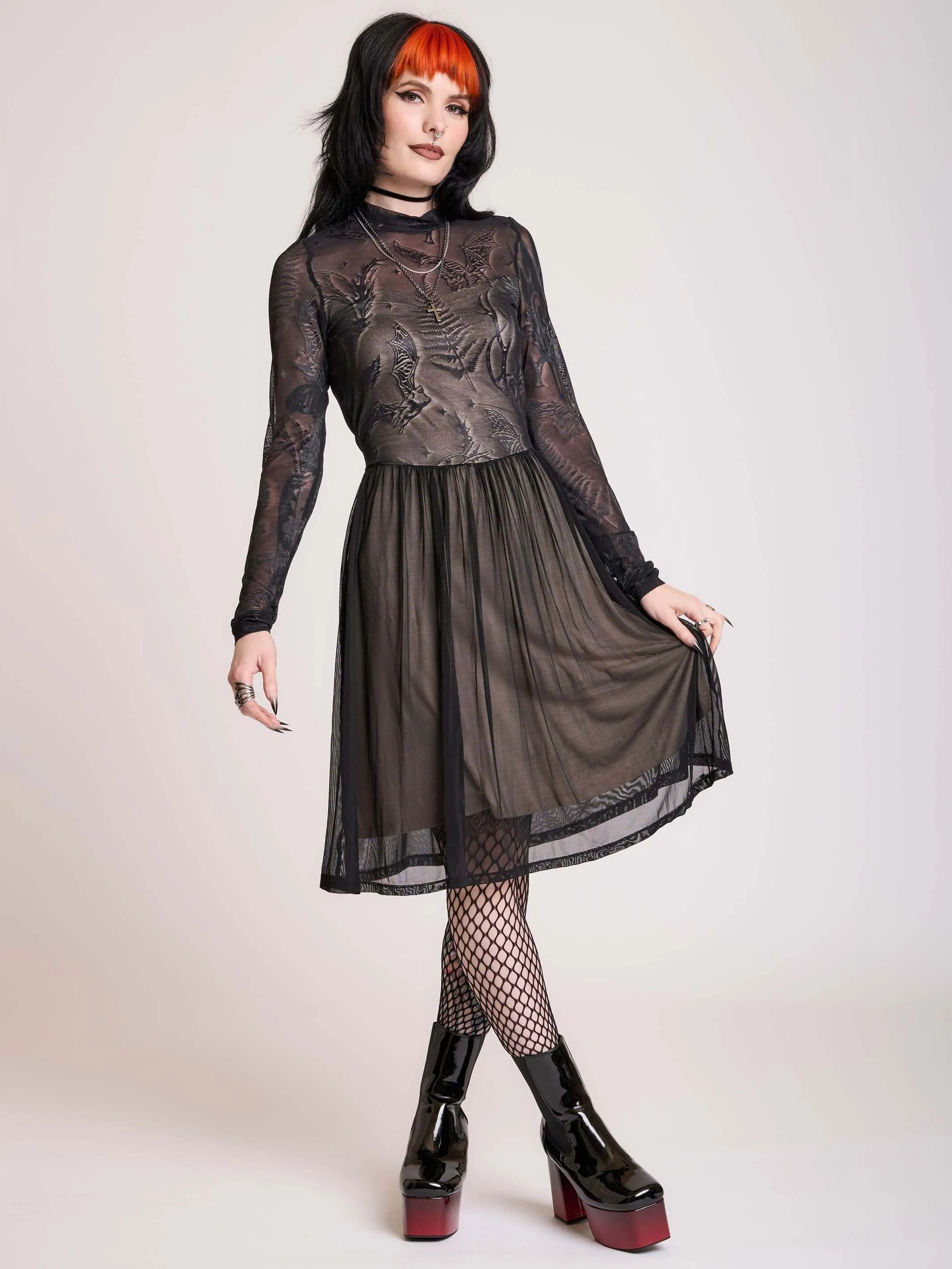 Bat Mesh Dress