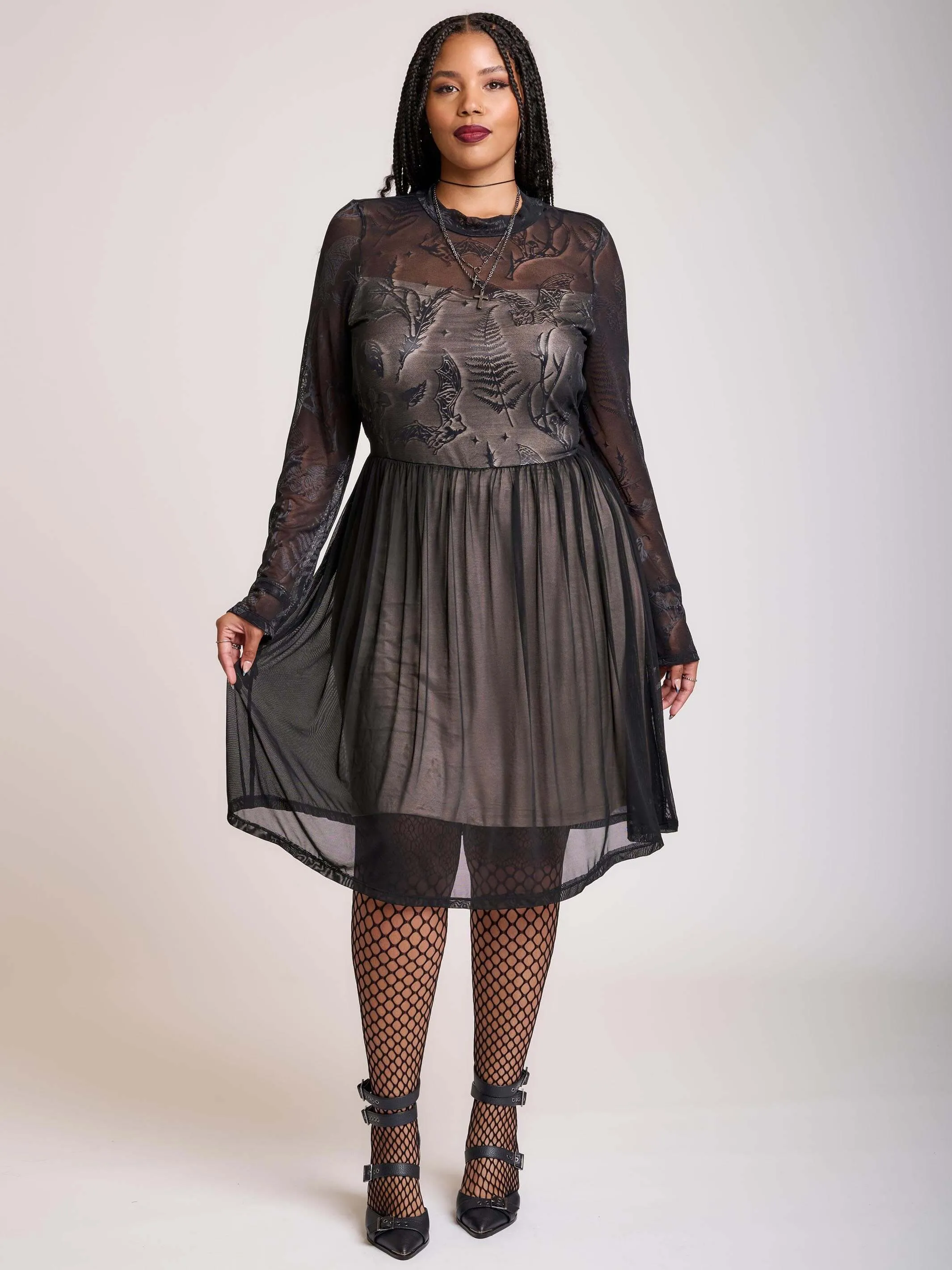 Bat Mesh Dress