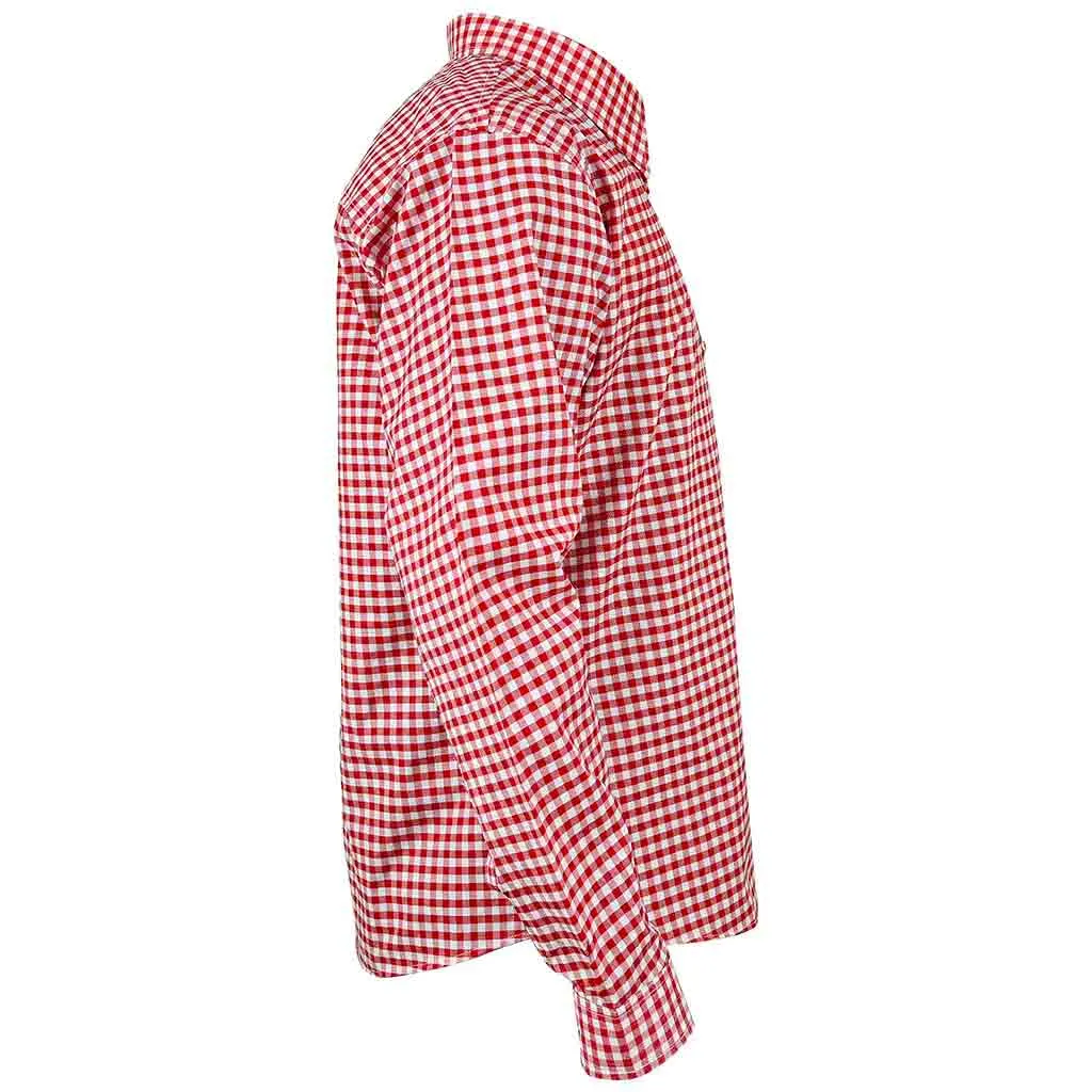 Bavarian Men Shirt Checked Red Berry