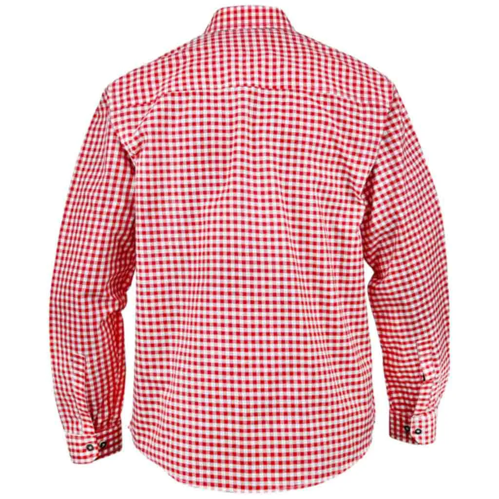 Bavarian Men Shirt Checked Red Berry