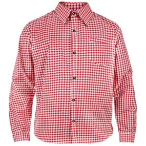 Bavarian Men Shirt Checked Red Berry