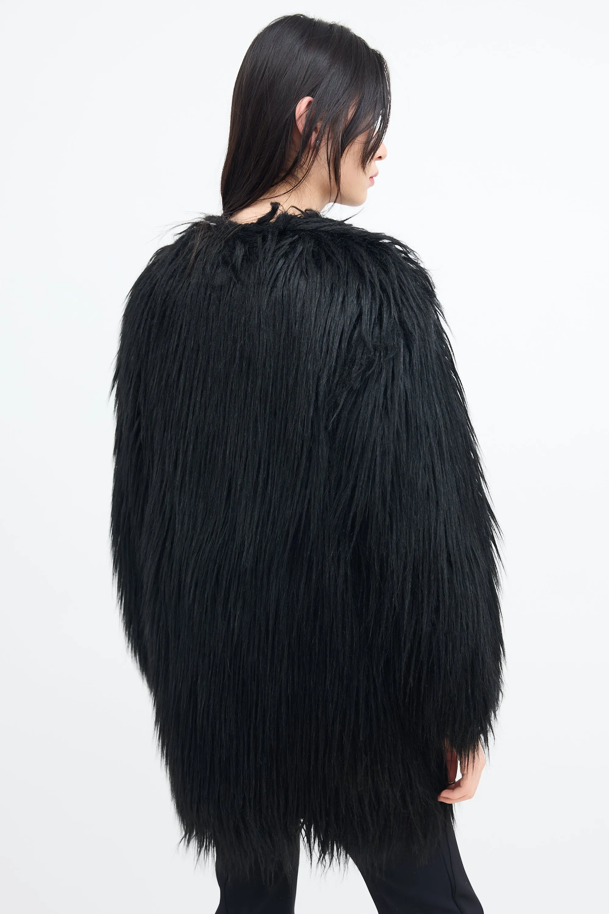 Black Faux Fur Coat