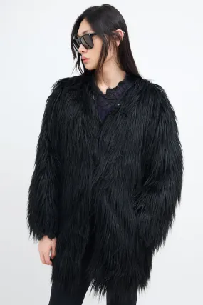 Black Faux Fur Coat