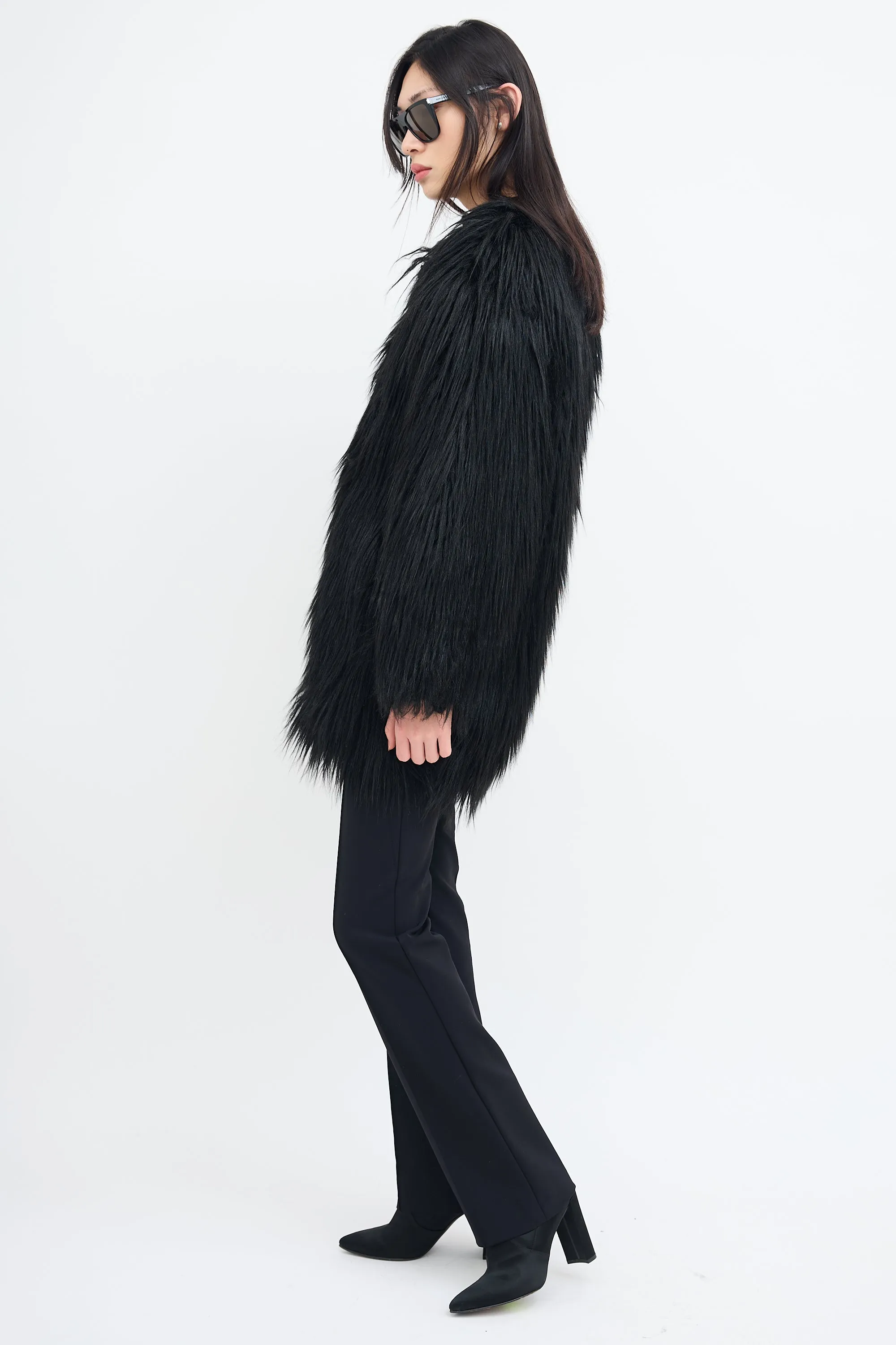 Black Faux Fur Coat