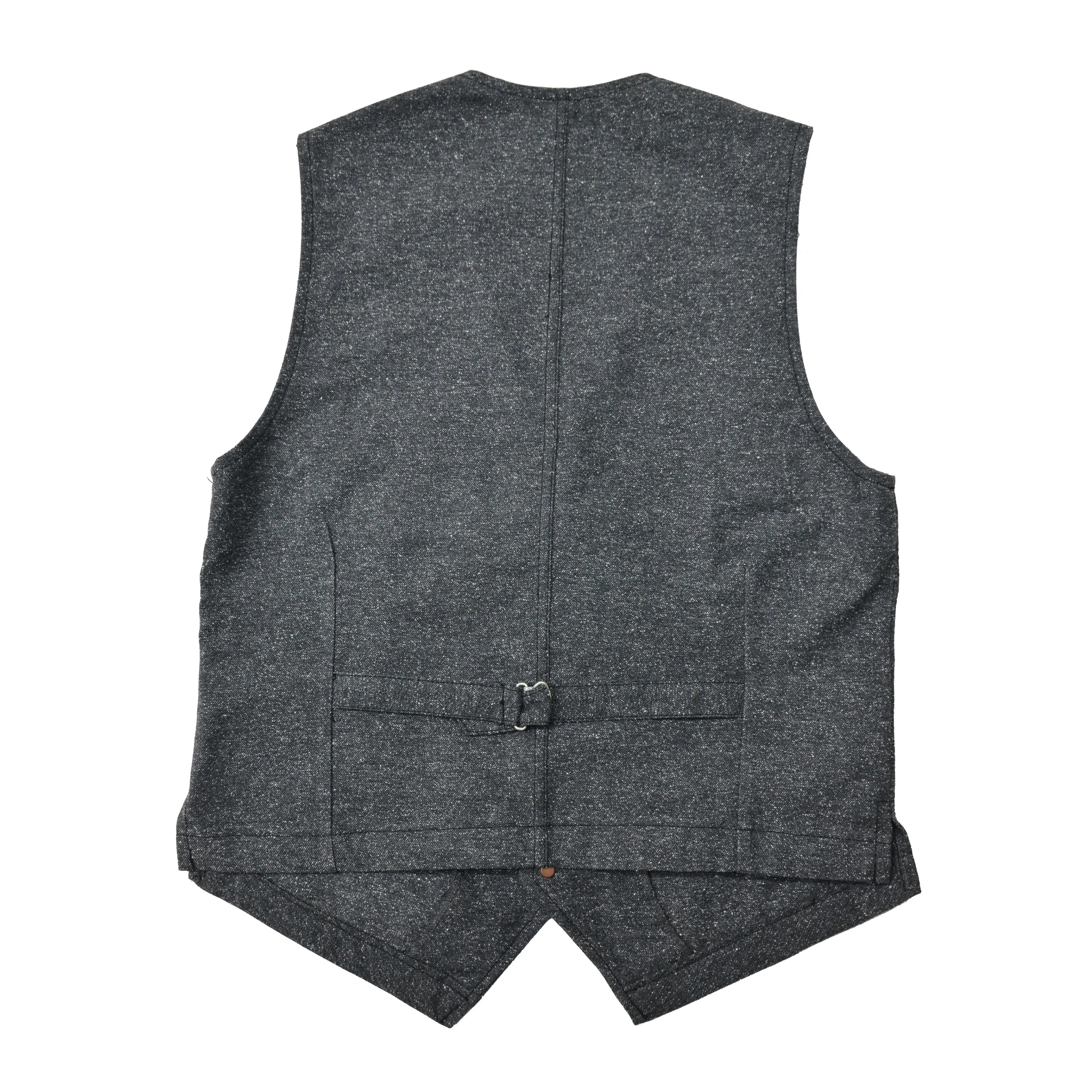 BLACK TWEED WORK VEST