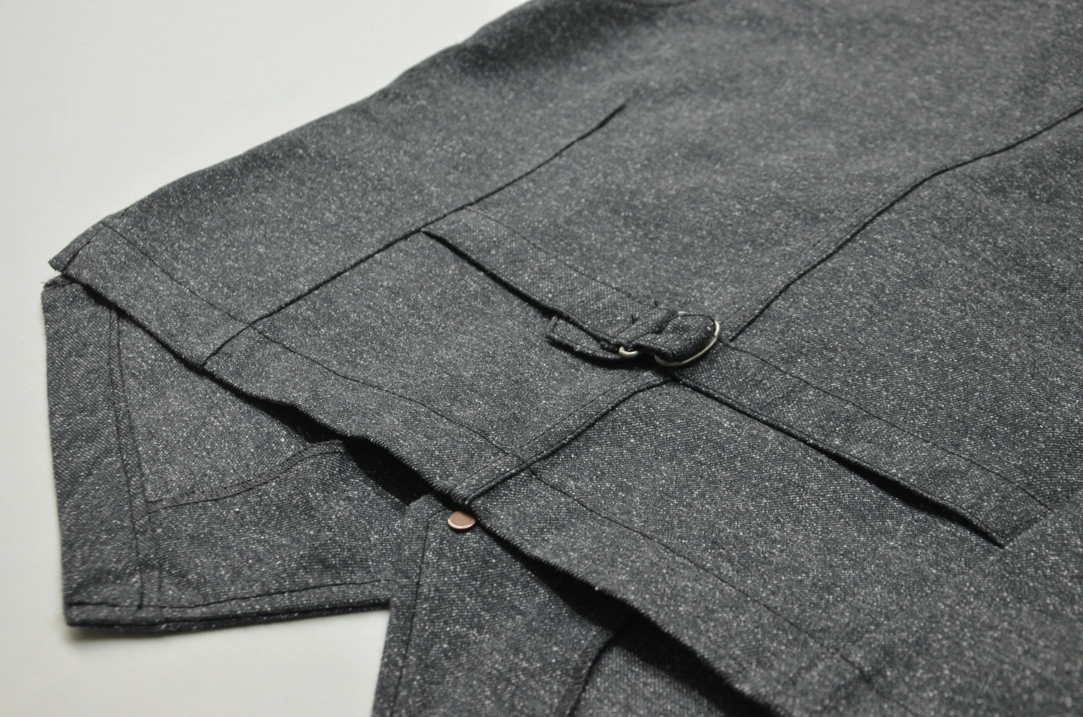 BLACK TWEED WORK VEST