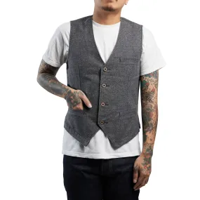 BLACK TWEED WORK VEST