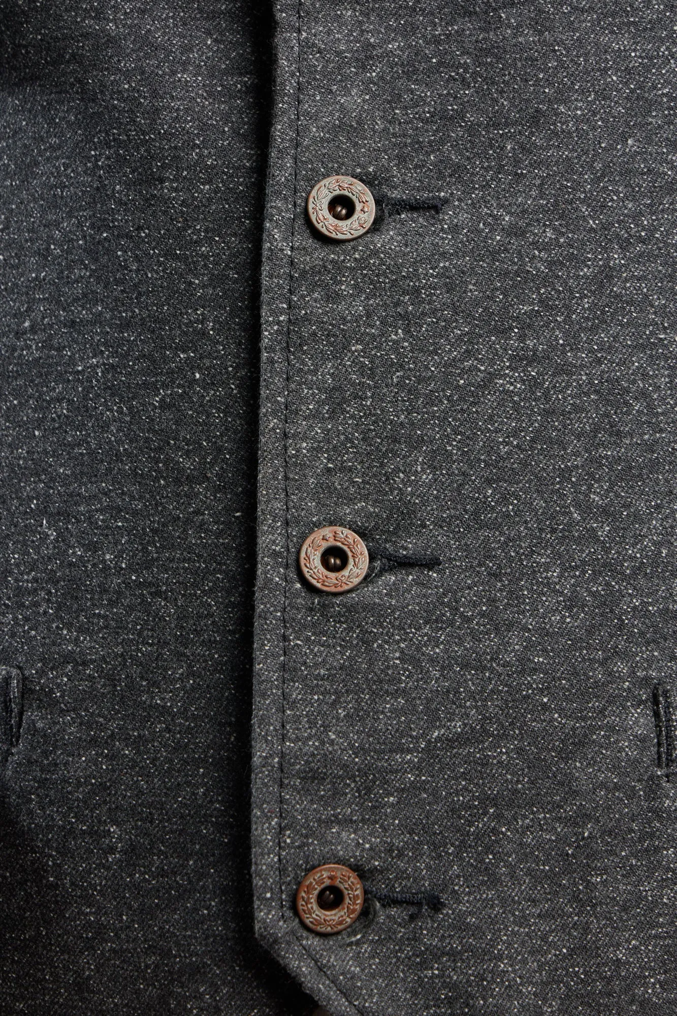 BLACK TWEED WORK VEST