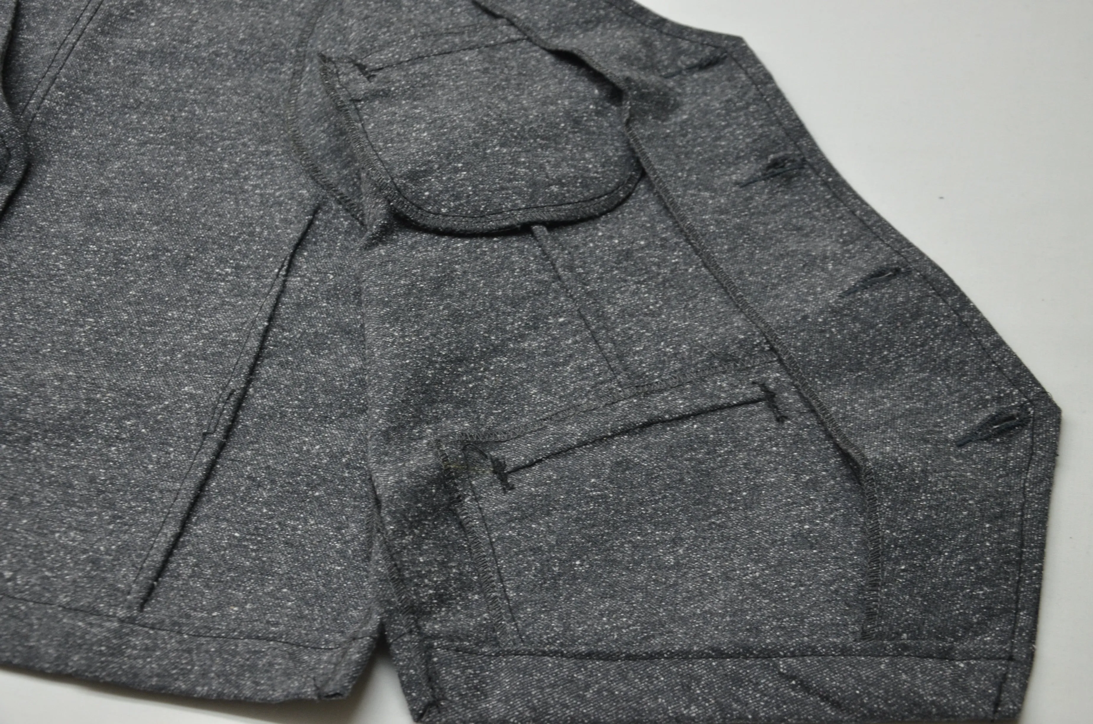 BLACK TWEED WORK VEST