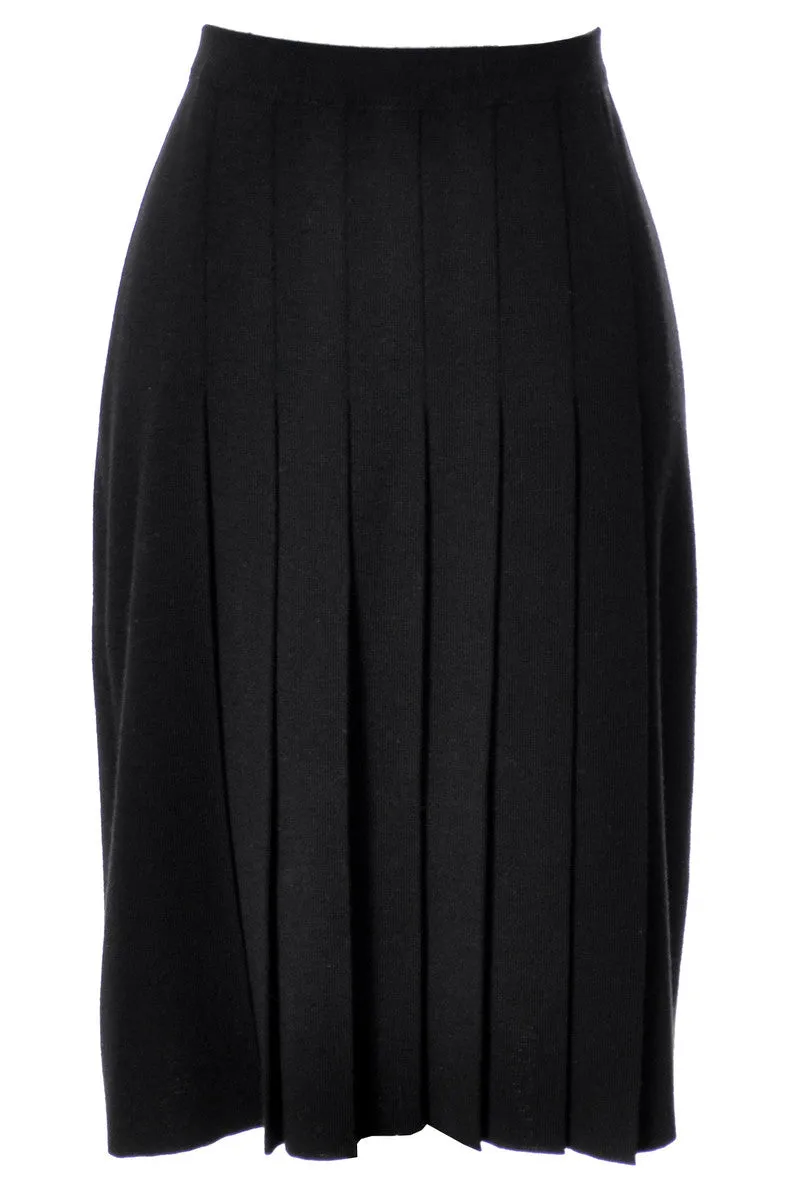 Black Wool Salvadore Ferragamo Vintage Skirt