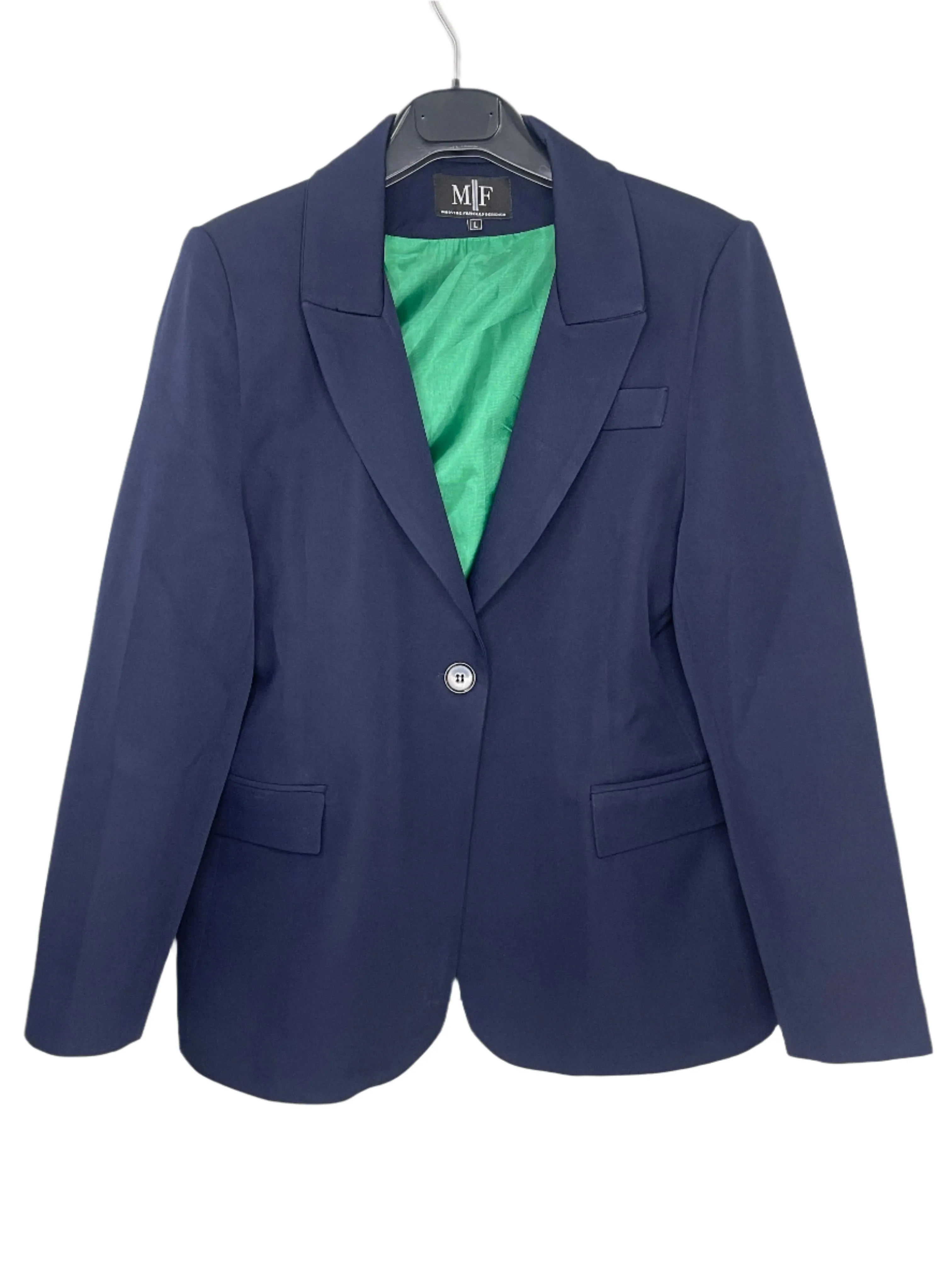 Blazer, Navy w/ Green Lining, Gold Faded Skull