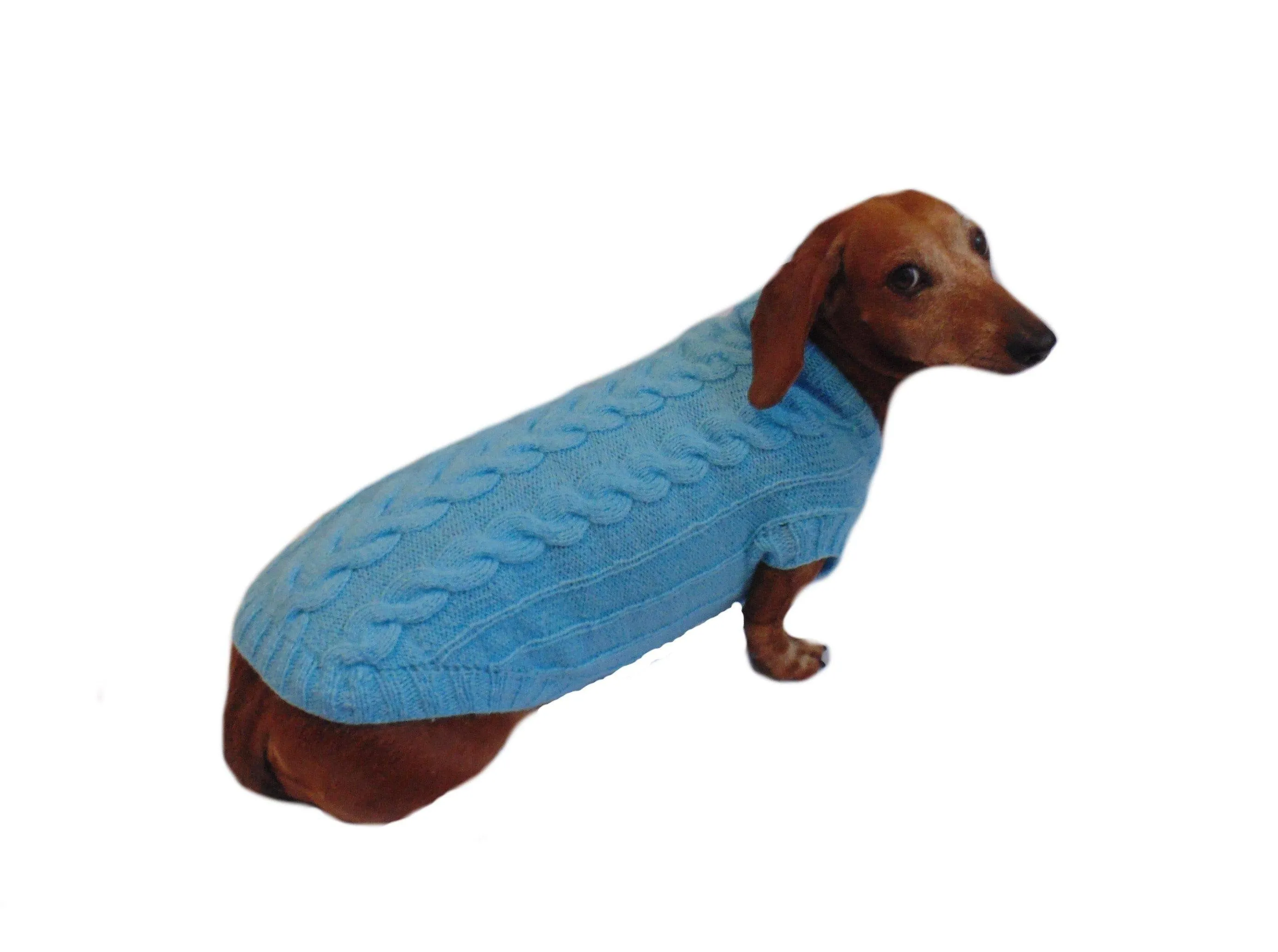 Blue knitted sweater for small dog, clothes for dachshunds, sweater for dogs, clothes for dog