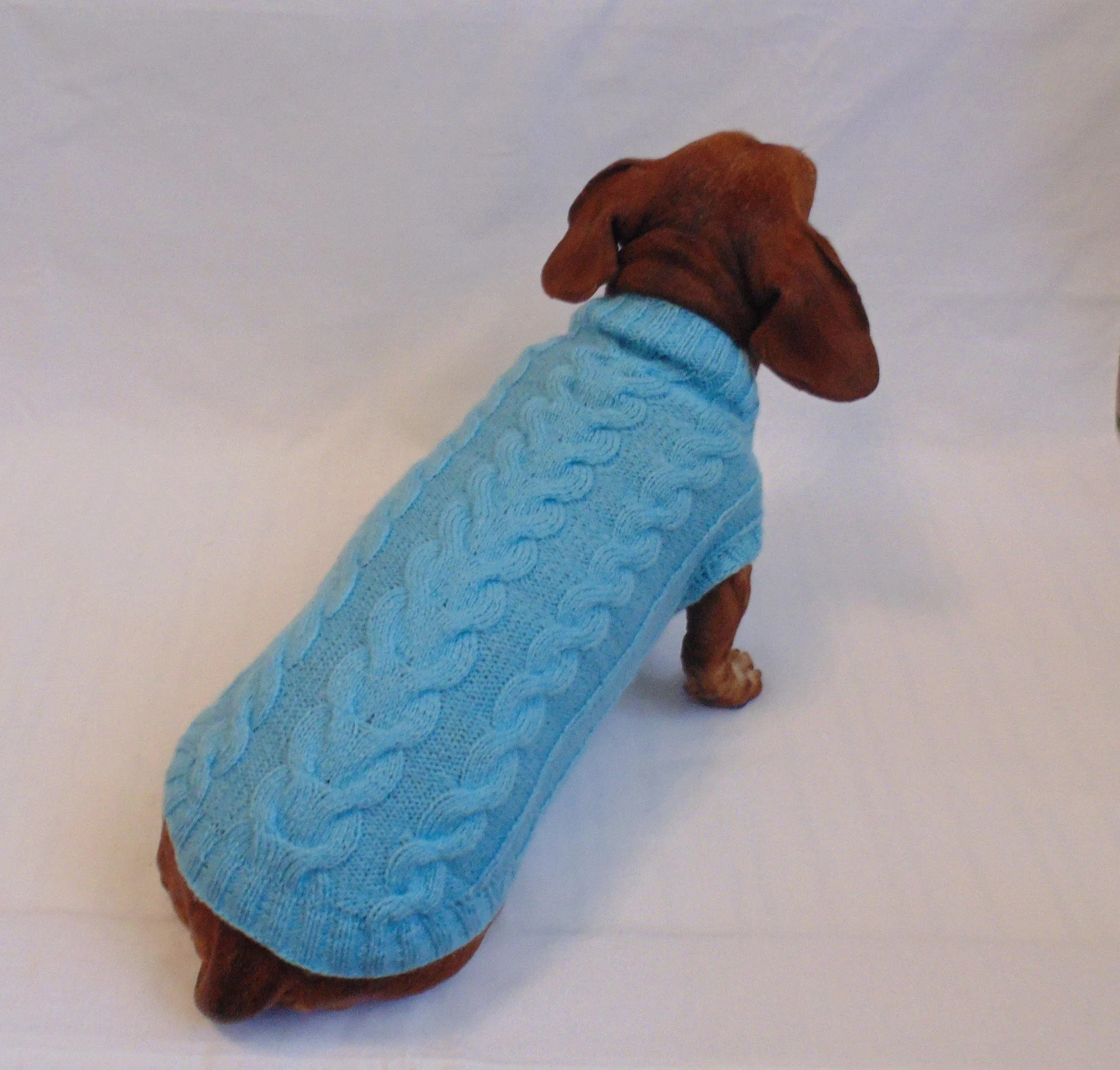 Blue knitted sweater for small dog, clothes for dachshunds, sweater for dogs, clothes for dog