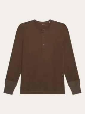 BO long sleeve henley - Regenerative Organic Certified™ - GOTS/Vegan - Demitasse (brown)