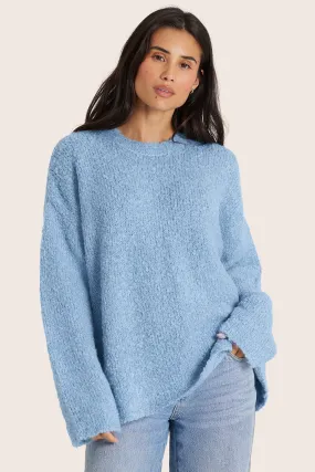 BOUCLÉ OVERSIZED CREWNECK SWEATER - IRIS