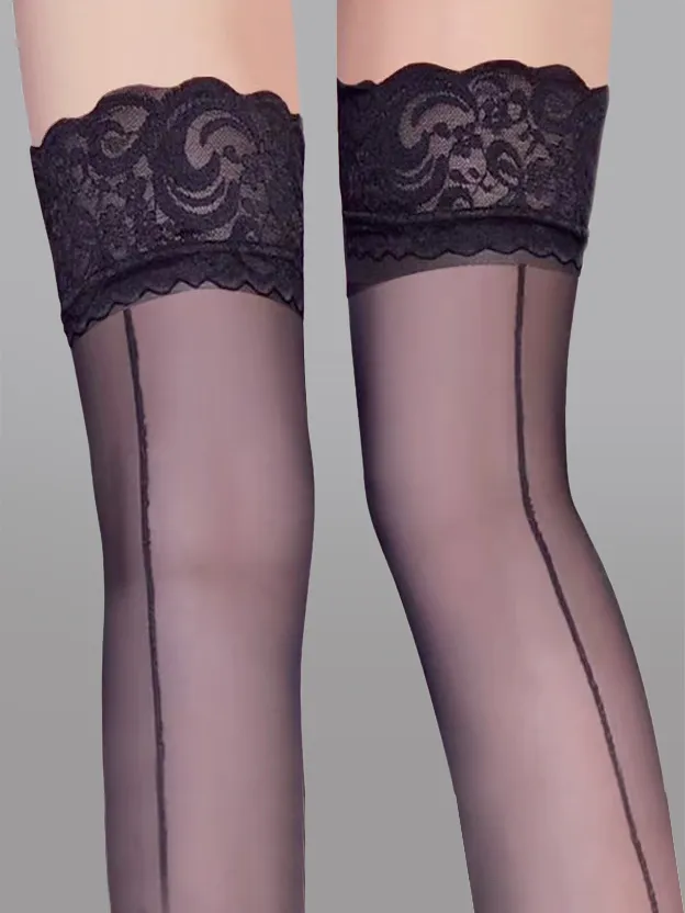 Bow Detail Sheer Lace Stocking