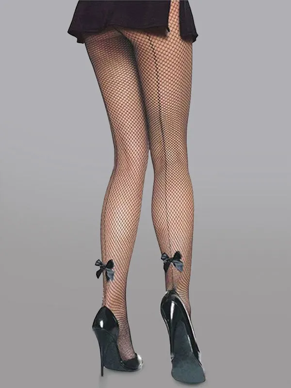 Bow Detail Sheer Mesh Tights