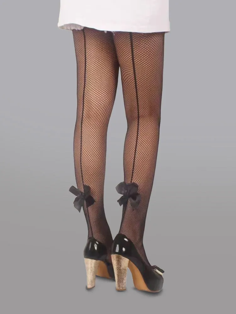 Bow Detail Sheer Mesh Tights