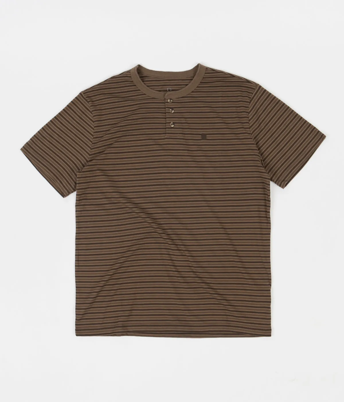 Brixton Hilt Henley T-Shirt - Dark Khaki / Brown