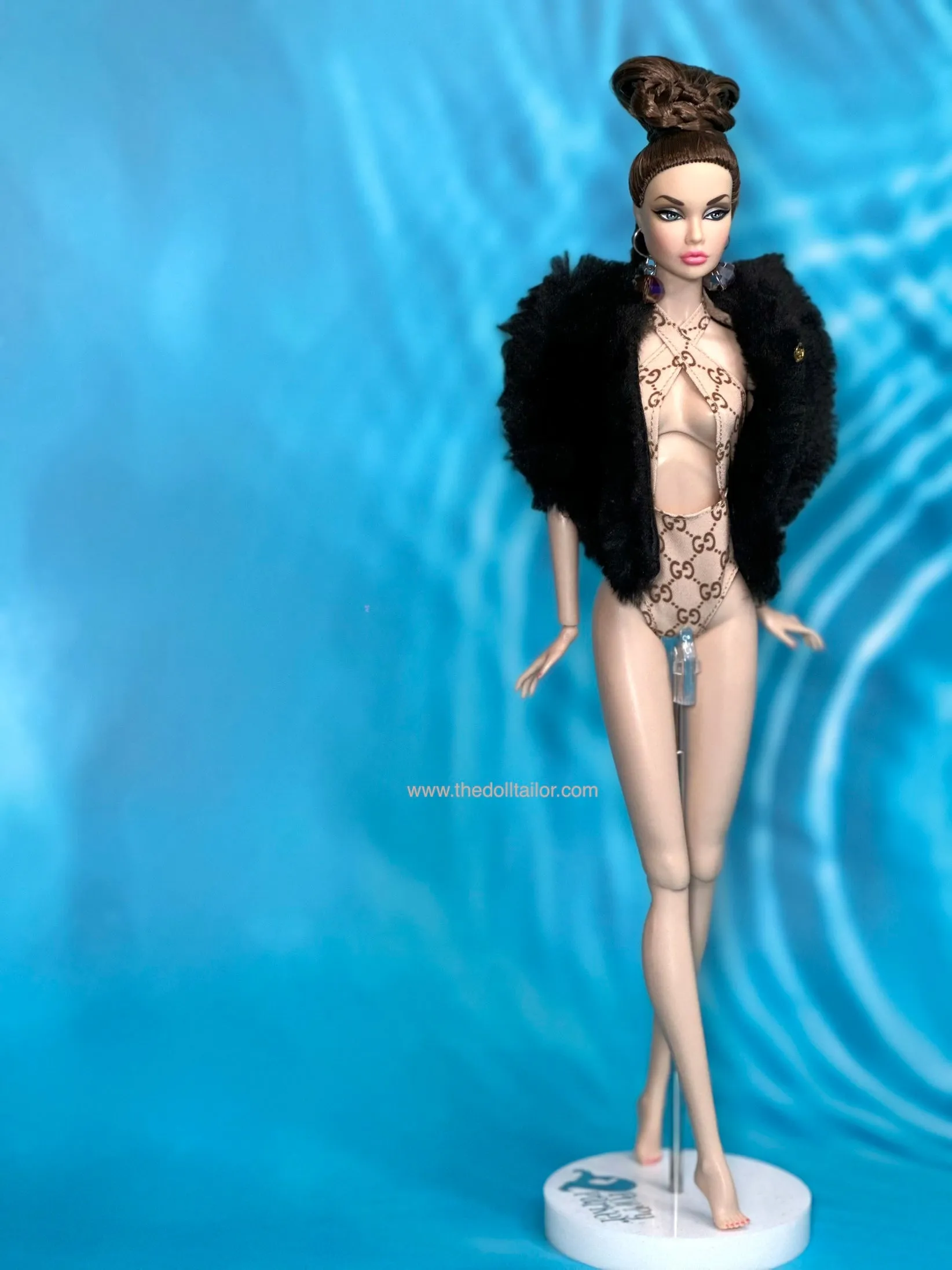 Brown bathing suit for 1/6 scale dolls luxury bikini