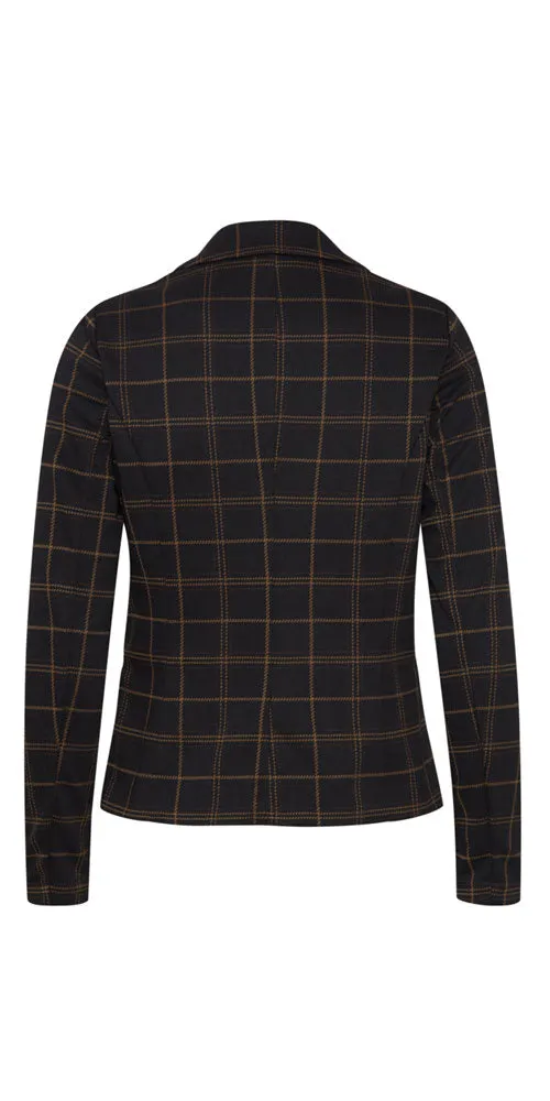 B.Young Plaid Ponte Blazer