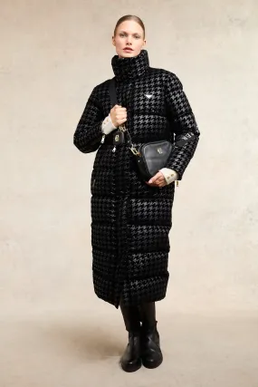 Camden Longline Coat (Mono Houndstooth)