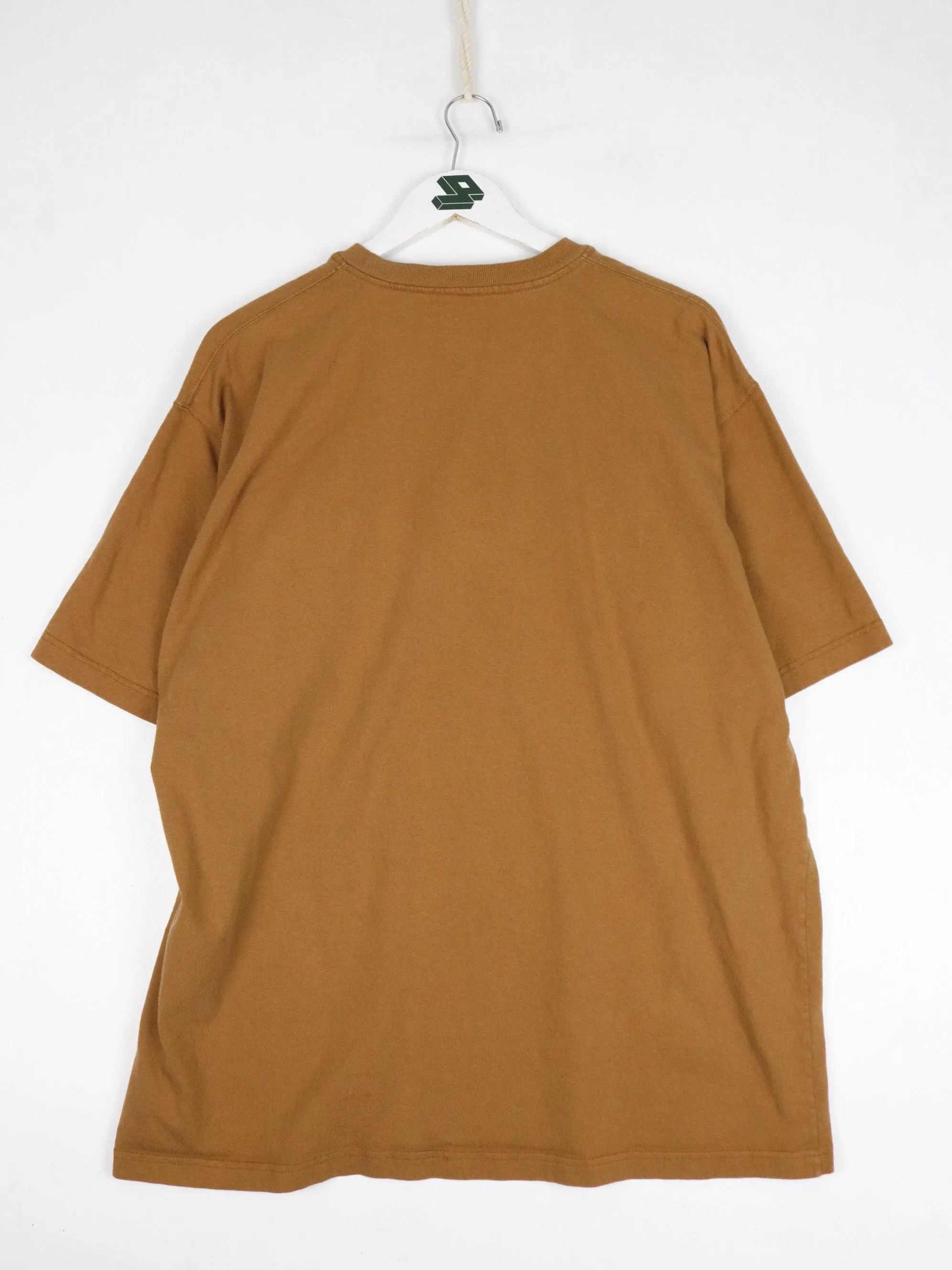 Carhartt T Shirt Fits Mens XL Brown Henley Work Wear