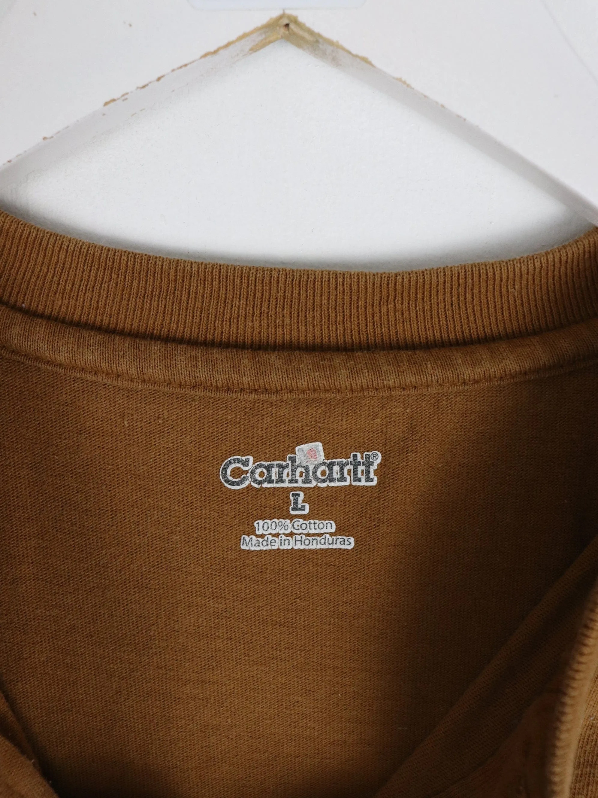 Carhartt T Shirt Fits Mens XL Brown Henley Work Wear