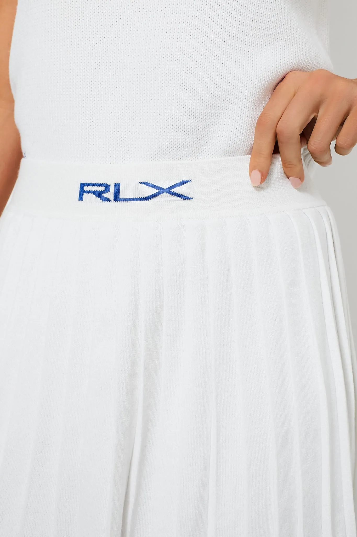 Ceramic White Cotton Coolmax Pleated Skirt