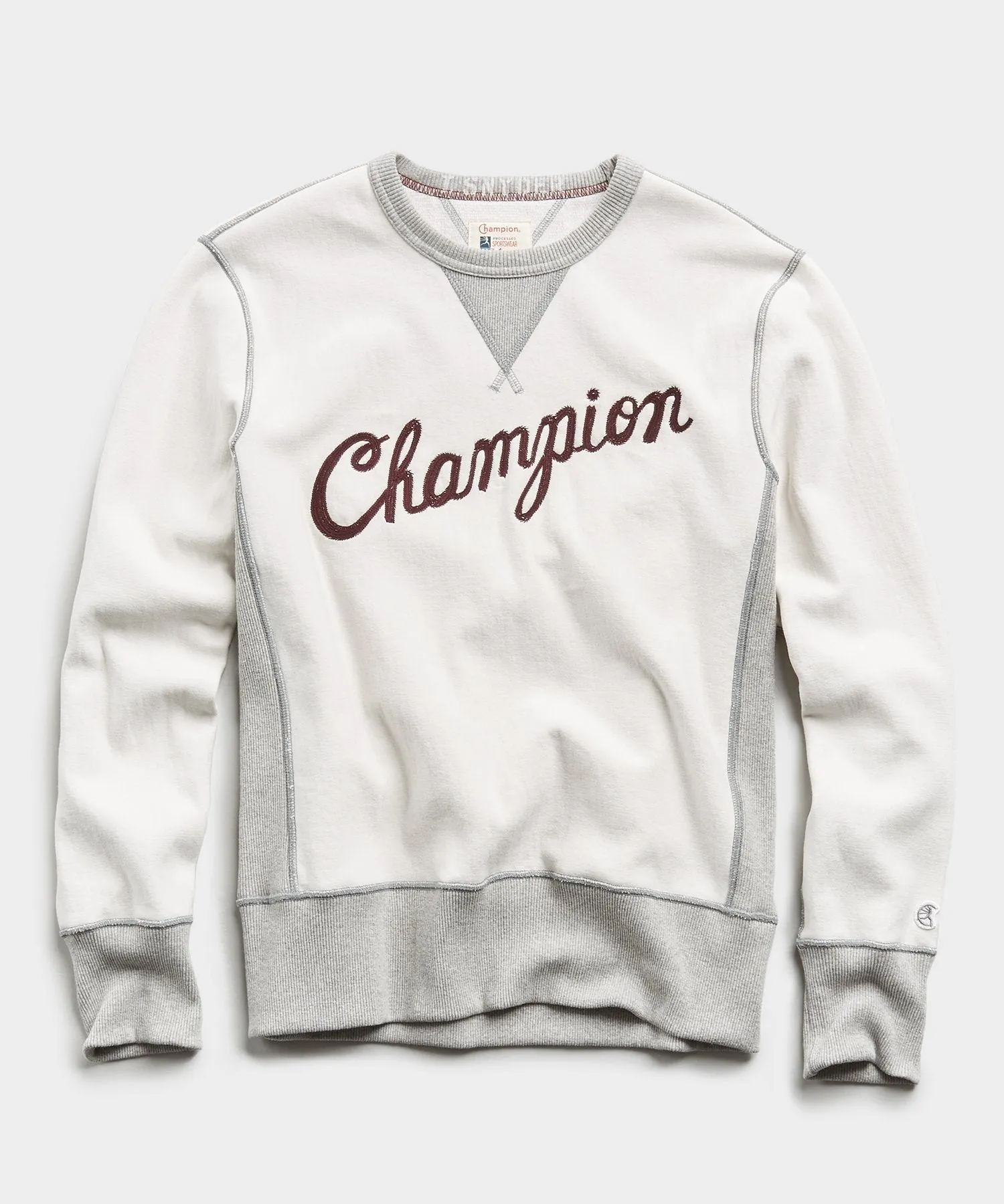 Champion Cursive Sweatshirt in Alabaster