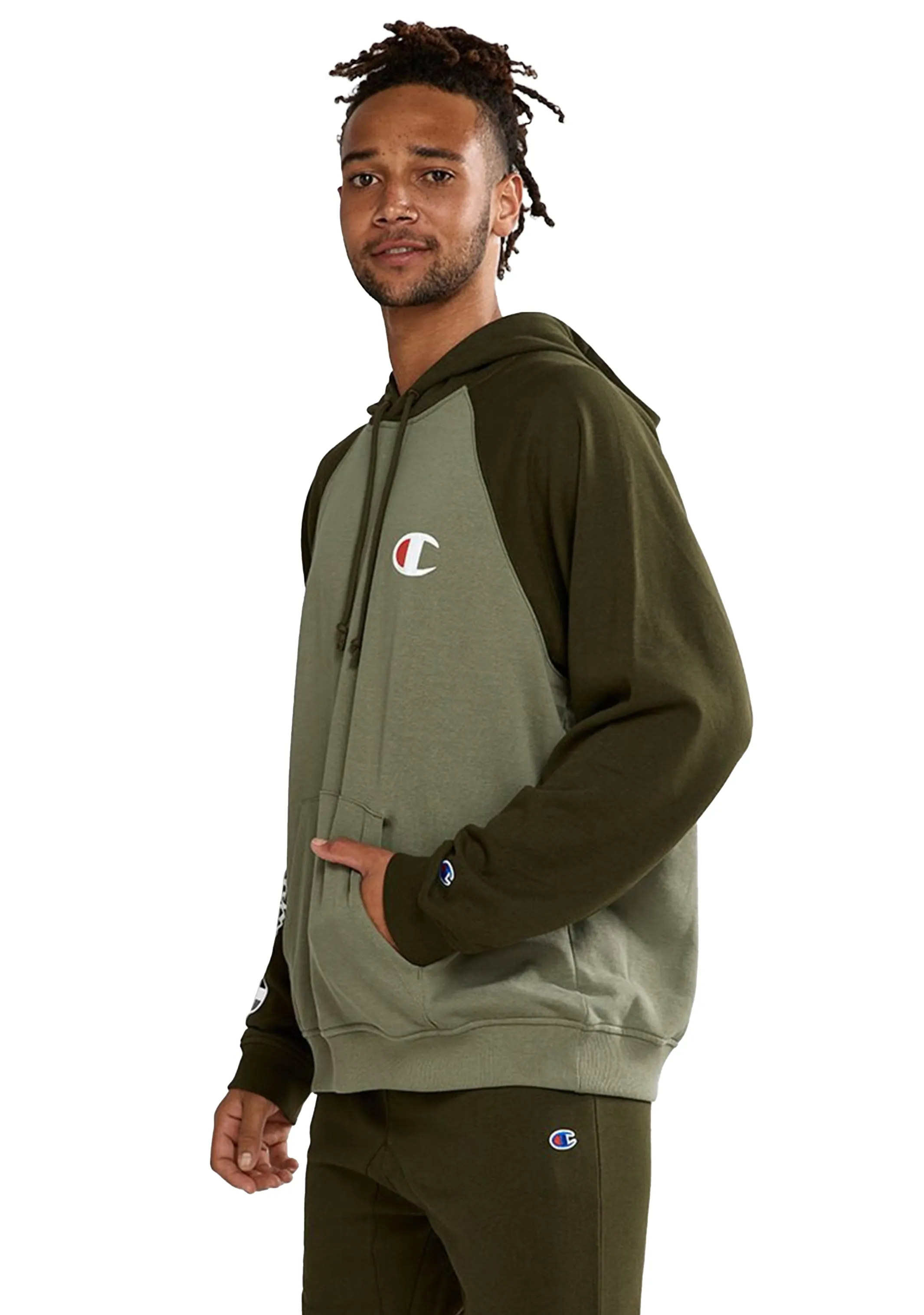 CHAMPION LIGHTWEIGHT COLOUR BLOCK HOODIE