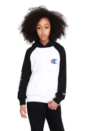 Champion Lightweight Terry Colour Block Hoodie - Kids - Black/White