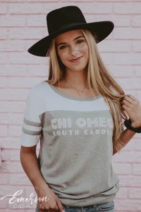 Chi Omega South Carolina Stripe Tee