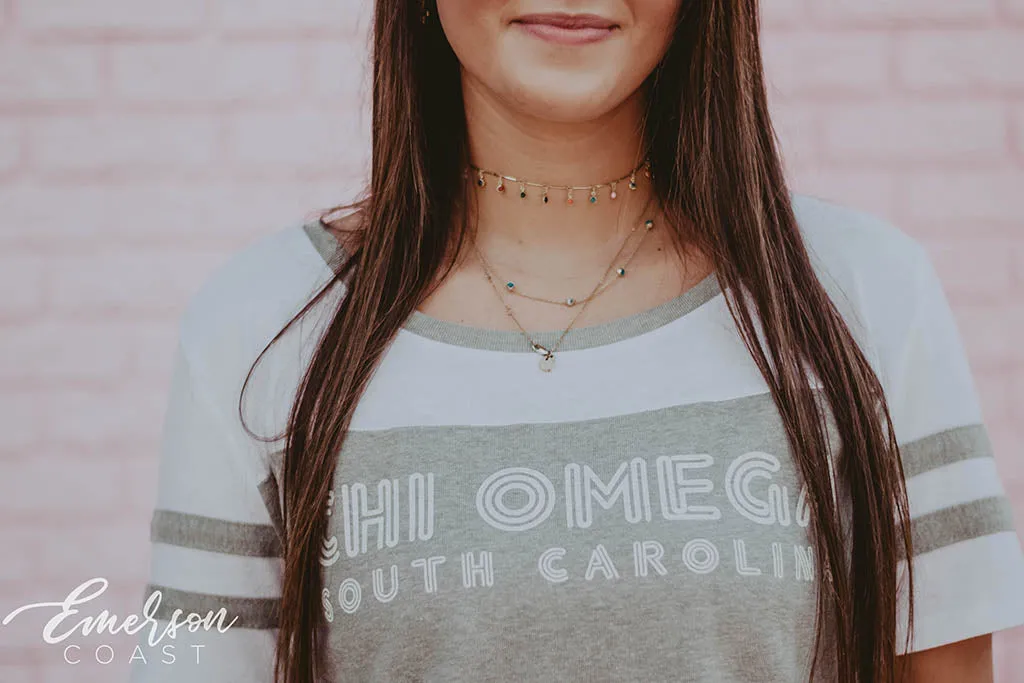 Chi Omega South Carolina Stripe Tee