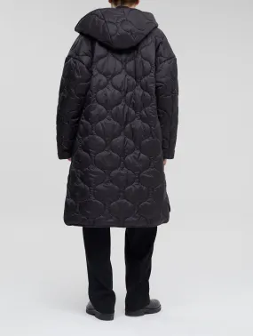 Closed - Manteau Quilted Coat With Hood - Black - Femme