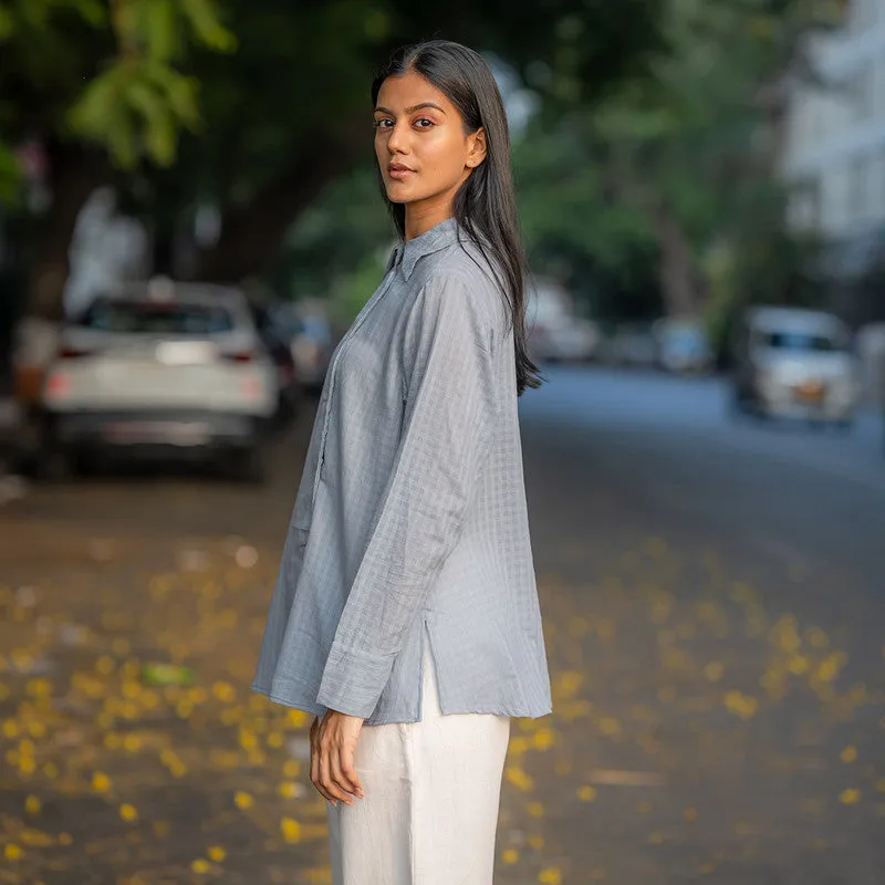 Cotton Shirt for Women | Grey | Button Down